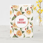 Orangen Früchte Weihnachten Karte (Gelbe Blume)