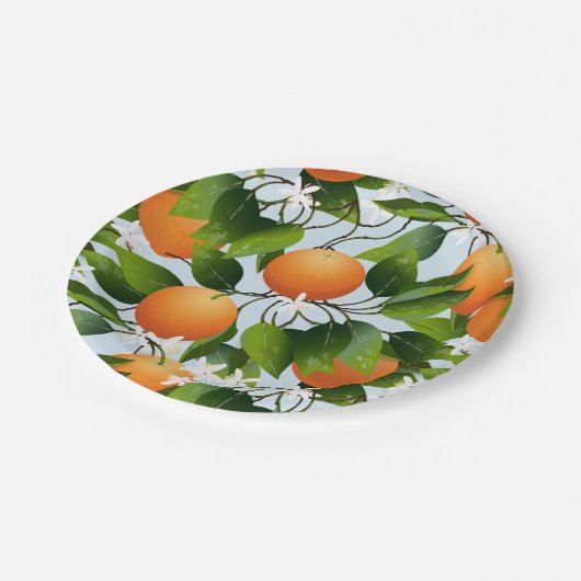 Orangen FruchtZitrusfrüchte Cocktail Party Pappteller (Schrägansicht)