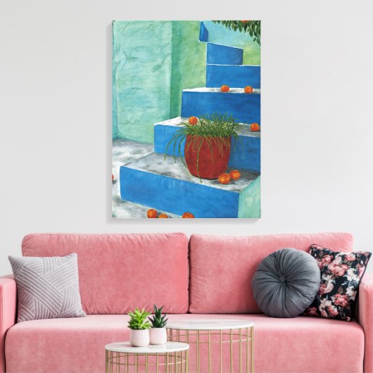 Orangen für griechische Wasserfarben Leinwanddruck (Insitu (Wohnzimmer))