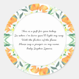 Orangen - Gebetskandle Runder Aufkleber