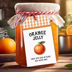 Orangen-Gelee-Etikett kariertes Muster Geschenkanhänger