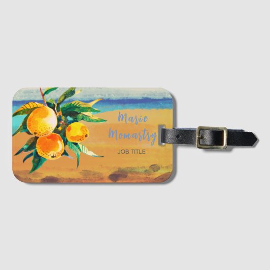 Orangen Gepäckanhänger (Vorderseite (Horizontal))