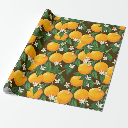Orangen Geschenkpapier (Ungerollt)