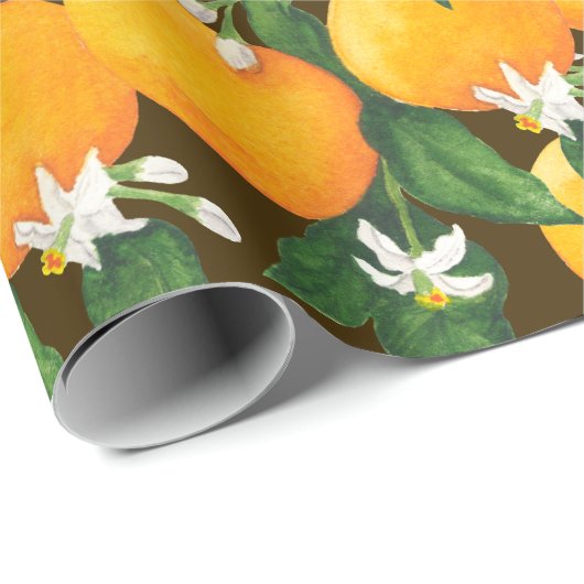 Orangen Geschenkpapier (Rolleneckpunkt)