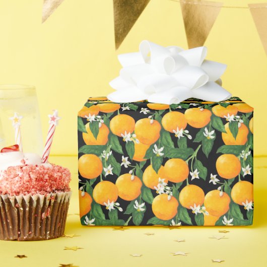 Orangen Geschenkpapier (Geburtstagsparty)