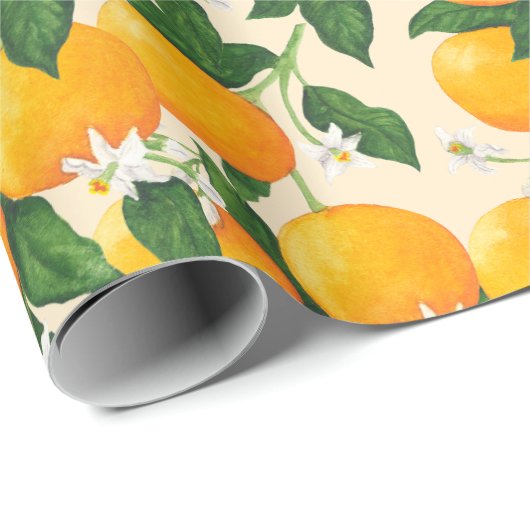 Orangen Geschenkpapier (Rolleneckpunkt)
