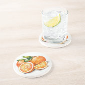 Orangen, geschnitten und ganz getränkeuntersetzer (Seite)