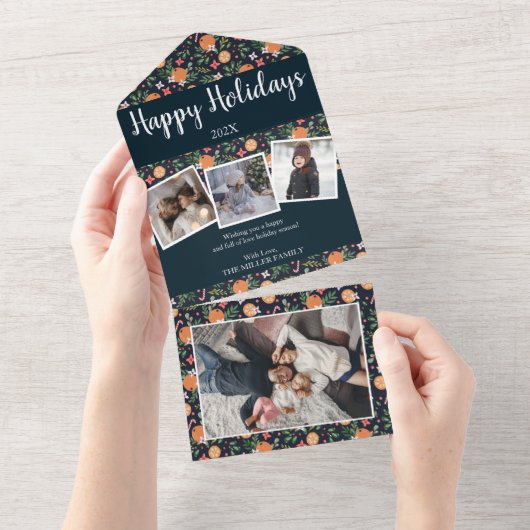 Orangen, getrocknet 4 Fotos zu Weihnachten All In One Einladung (Abreißen)