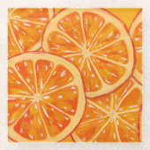 Orangen Glasuntersetzer (Vorderseite)