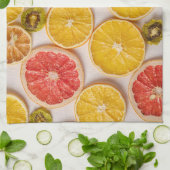 Orangen-Grapefruits und Kiwi-Muster-Früchte Geschirrtuch (Gefaltet)