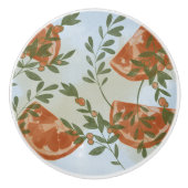 Orangen Greenery Keramikknauf (Vorderseite)