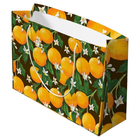 Orangen Große Geschenktüte (Rückseite Schrägansicht)