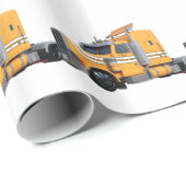 Orangen-halb Sattelzug Geschenkpapier (Rolleneckpunkt)