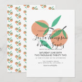 Orangen Hand gezeichnete Zitrusgrün Hochzeit Einladung (Vorne/Hinten)