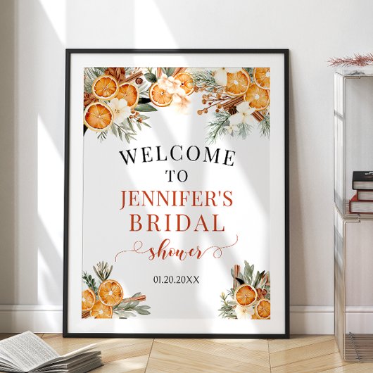 Orangen im Winter - Brautparty willkommen Poster