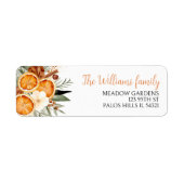 Orangen im Winterurlaub Weihnachten Rücksendeadres (Vorne)