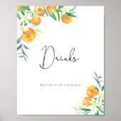 Orangen in Aquarellen Getränke helfen Ihnen Poster (Vorne)