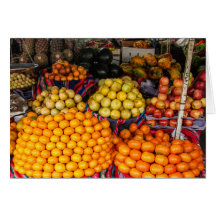 Orangen in Bauern Marktgrußkarte