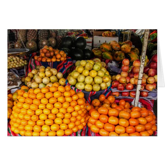 Orangen in Bauern Marktgrußkarte (Vorderseite (Horizontal))