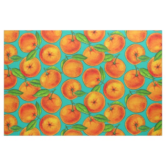 Orangen in blau stoff (Fat Quarter (45,7 x 55,9 cm))