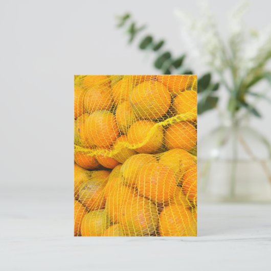 Orangen in Netztaschen Postkarte (Stehend Vorderseite)