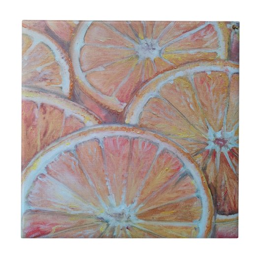 Orangen in Scheiben Fliese (Vorderseite)