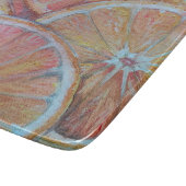 Orangen in Scheiben Schneidebrett (Ecke)