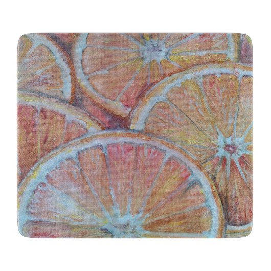 Orangen in Scheiben Schneidebrett (Vorderseite)