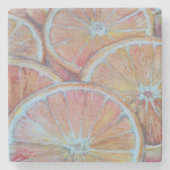 Orangen in Scheiben Steinuntersetzer (Vorderseite)