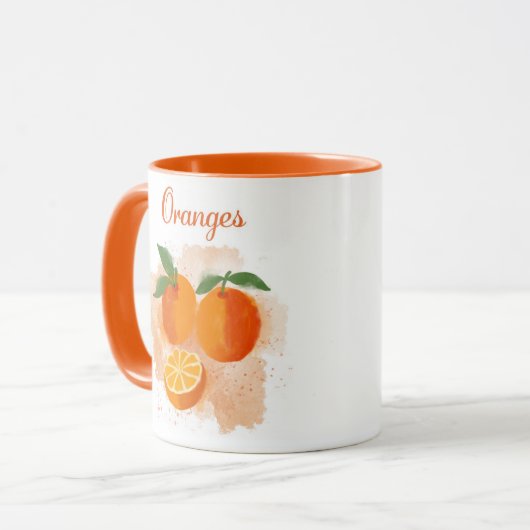 Orangen Kaffee Tasse - Wählen Sie Ihr Obst aus (Vorderseite Links)