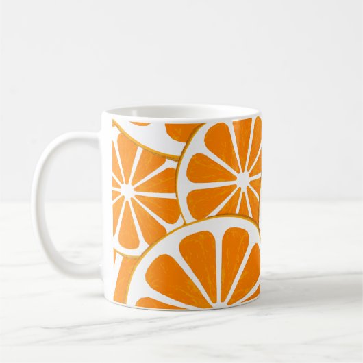 Orangen. Kaffeetasse (Links)