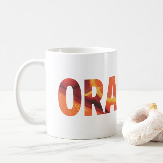 Orangen Kaffeetasse (Mit Donut)