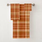 Orangen-Kariert Badhandtuch Set (Insitu)