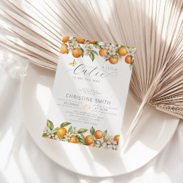 Orangen Kleine Süsse ist auf dem Weg Babydusche Einladung