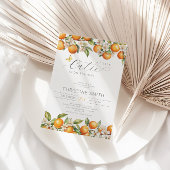 Orangen Kleine Süsse ist auf dem Weg Babydusche Einladung