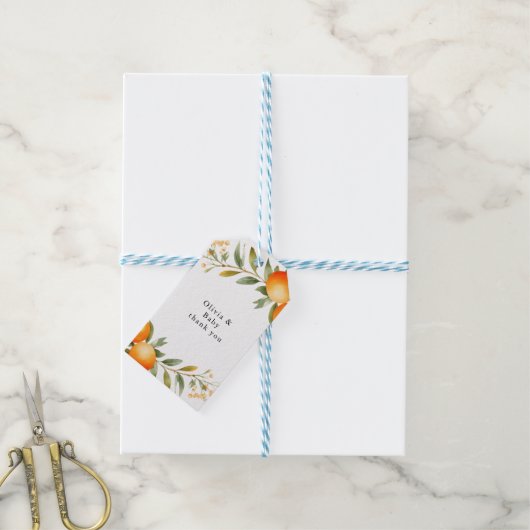 Orangen Kleine Süsse Kinderdusche Geschenkanhänger (Mit Garn)