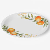 Orangen Kleine Süsse Kinderdusche Pappteller (Schrägansicht)