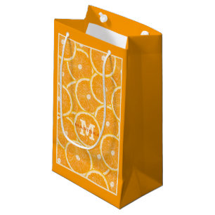 Orangen kundenspezifische Monogramm-Geschenktasche Kleine Geschenktüte