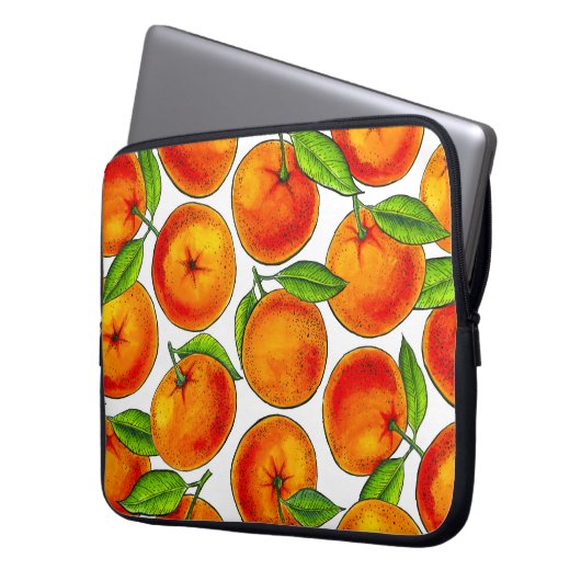 Orangen Laptopschutzhülle (Vorderseite Links)