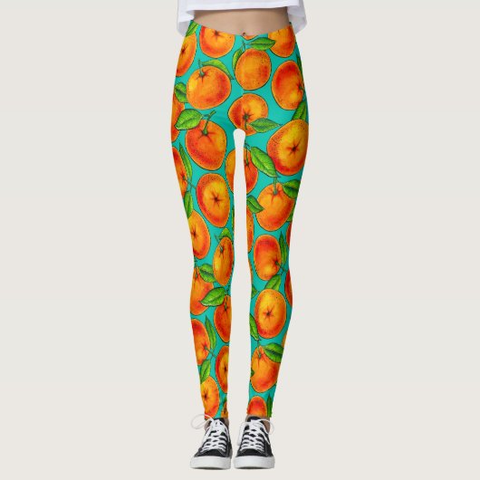 Orangen Leggings (Vorderseite)