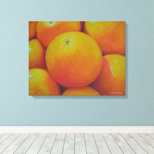 Orangen Leinwanddruck (Insitu (Holzboden))