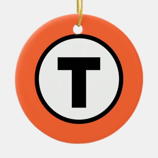 Orangen-Linie Bostons T Keramikornament (Vorne)