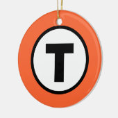 Orangen-Linie Bostons T Keramikornament (Links)