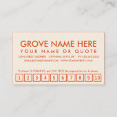 Orangen. LoyalitätsLochkarte Treuekarte (Rückseite)