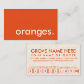 Orangen. LoyalitätsLochkarte Treuekarte (Vorne/Hinten)