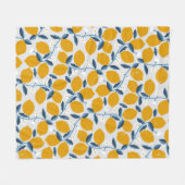 Orangen, Mandarinen: Vintages Blumenmuster. Fleecedecke (Vorderseite (Horizontal))