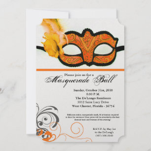 Orangen Maskenball-Maske Kostüm Halloween-Party Einladung