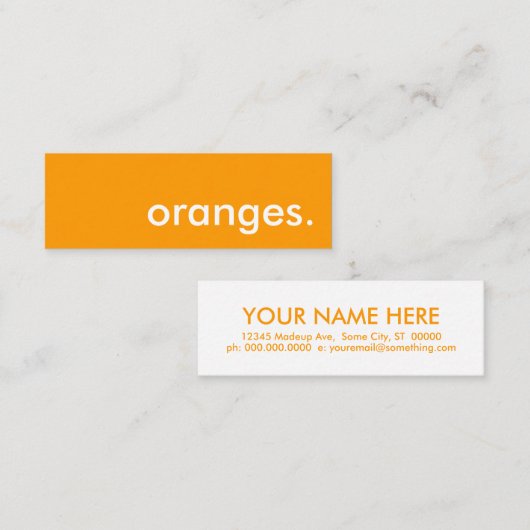 Orangen. Mini Visitenkarte (Vorne/Hinten)