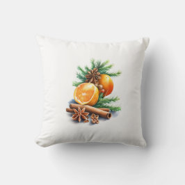 Orangen mit Cloves und Zimt neben Brünn Verlassen Kissen