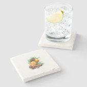 Orangen mit Cloves und Zimt neben Brünn Verlassen Steinuntersetzer (Seitenansicht)